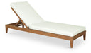 Mirella Water Resistant Fabric Upholstered Outdoor Patio Chaise Lounge - White