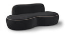 Swerve 77" Velvet Upholstered Loveseat - Black