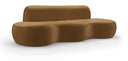 Swerve 100" Velvet Upholstered Sofa - Saddle