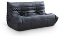 Relax 54.75" Vegan Leather Upholstered Loveseat - Black