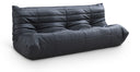 Relax 77.75" Vegan Leather Upholstered Sofa - Black