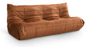 Relax 77.75" Velvet Upholstered Sofa - Cognac