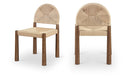 Bohemia Woven Seagrass Cord And Solid Wood Dining Chair - Beige