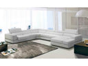 Pella - Modern White Italian Leather U Shaped Sectional Sofa