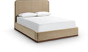Rava Velvet Upholstered Bed - Beige