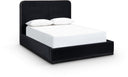 Rava Velvet Upholstered Bed - Black