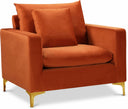 Naomi Velvet Upholstered Chair - Cognac