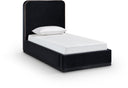 Rava Velvet Upholstered Twin Bed - Black
