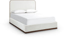 Rava Velvet Upholstered Bed - Cream