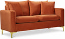 Naomi 58" Velvet Upholstered Loveseat - Cognac