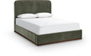 Rava Velvet Upholstered Bed - Green