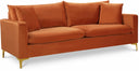 Naomi 81.5" Velvet Upholstered Sofa - Cognac