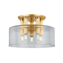Aged Brass Crystler Flush Mount 15" by Hudson Valley