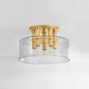 Aged Brass Crystler Flush Mount 15" by Hudson Valley, view 2
