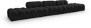 Ames 170" Boucle Fabric Upholstered 5pc. Modular Sofa - Black
