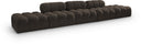 Ames 170" Boucle Fabric Upholstered 5pc. Modular Sofa - Brown