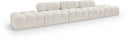 Ames 170" Boucle Fabric Upholstered 5pc. Modular Sofa - Cream
