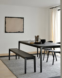 71" Oak Black Bok Dining Table