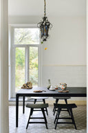 71" Oak Black Bok Dining Table