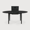 Round Oak Black Bok Extendable Dining Table