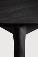 Round Oak Black Bok Extendable Dining Table