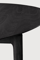 Round Oak Black Bok Extendable Dining Table