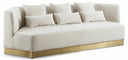 Marquis 93" Velvet Upholstered Sofa - Cream