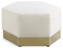 Marquis Velvet Upholstered Ottoman - Cream