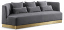 Marquis 93" Velvet Upholstered Sofa - Grey