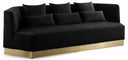 Marquis 93" Velvet Upholstered Sofa - Black