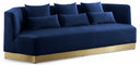 Marquis 93" Velvet Upholstered Sofa - Blue