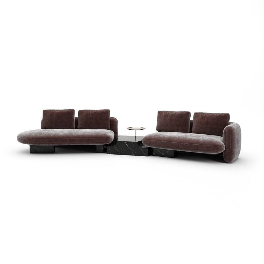 Overlap Left Bumper Sectional Dk Taupe