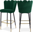 Lily Velvet Upholstered Bar Stool - Green