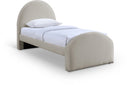 Andaz Chenille Fabric Upholstered Twin Bed - Beige