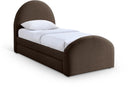 Andaz Chenille Fabric Upholstered Twin Trundle Bed - Brown