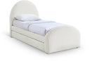 Andaz Chenille Fabric Upholstered Twin Trundle Bed - Cream