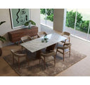Mason Modern Glass & Walnut Dining Table