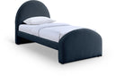 Andaz Chenille Fabric Upholstered Twin Bed - Blue