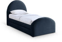 Andaz Chenille Fabric Upholstered Twin Trundle Bed - Blue