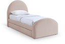 Andaz Chenille Fabric Upholstered Twin Trundle Bed - Pink
