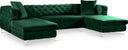 Gail 127" Velvet Upholstered 3pc. Sectional - Green