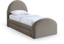 Andaz Chenille Fabric Upholstered Twin Trundle Bed - Taupe