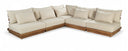 Mirella 112" Water Resistant Fabric Upholstered 5pc. Outdoor Patio Modular Sectional - Tan