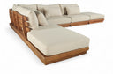 Mirella 149" Water Resistant Fabric Upholstered 6pc. Outdoor Patio Modular Sectional - Tan