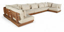 Mirella 186.75" Water Resistant Fabric Upholstered 7pc. Outdoor Patio Modular Sectional - Tan