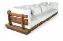 Mirella 149.75" Water Resistant Fabric Upholstered 4pc. Outdoor Patio Modular Sofa - White