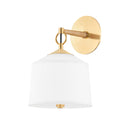 Aged Brass White Plains Wall Sconce 8.5" by Hudson Valley