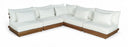 Mirella 112" Water Resistant Fabric Upholstered 5pc. Outdoor Patio Modular Sectional - White
