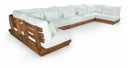 Mirella 186.75" Water Resistant Fabric Upholstered 7pc. Outdoor Patio Modular Sectional - White