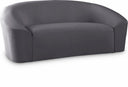 Riley 71" Velvet Upholstered Loveseat - Grey